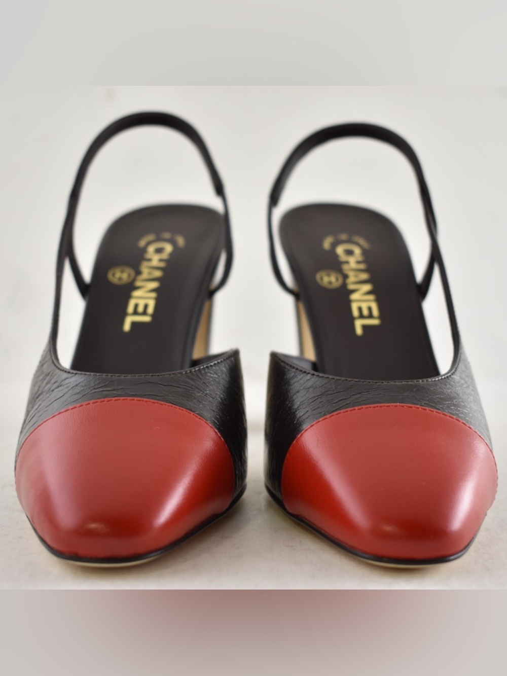 Chanel 26S Blazy Dark Brown Red CC Coco Sling Slingback Block Heel Pump 40c - Picture 10 of 16